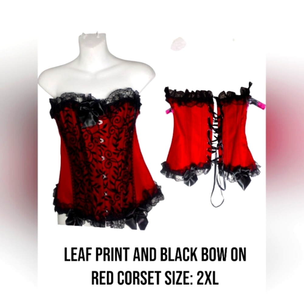 Red and Black Lace Corset